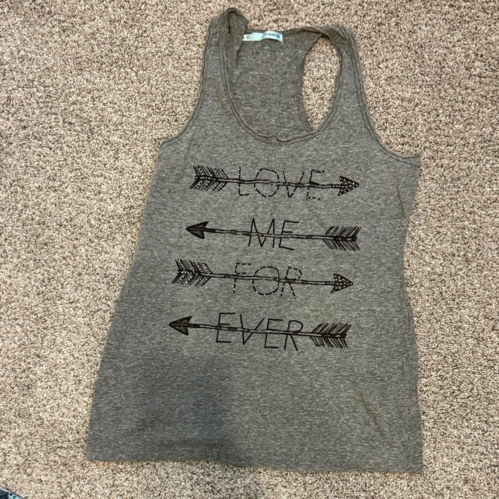 Maurices Charcoal Graphic Tank Top